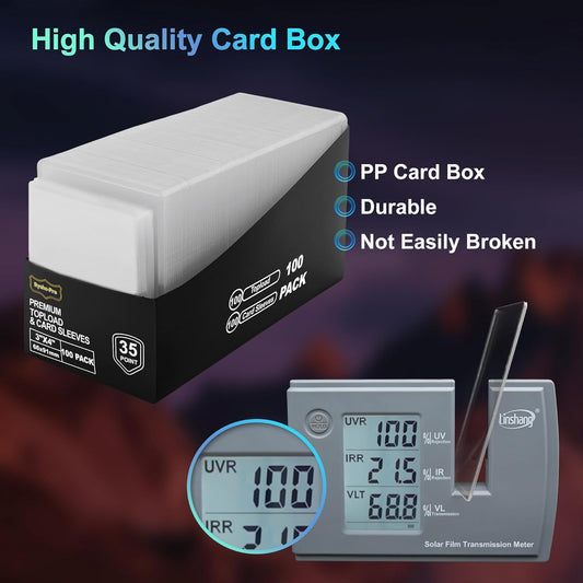 RyshePro 200 Card Sleeves Top Loaders, 35PT Hard Plastic Holder for Baseball, Full UV-Resistant Trading Card Protectors Fit for MTG TCG Game Sports