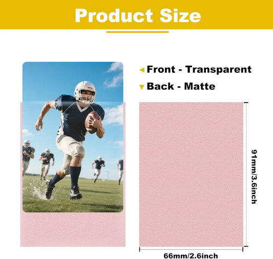 Premium Pink Card Sleeves, 150 Sleeves 2.6''x3.6''(66x91mm) Compatible with Standard Sized Trading Card, Fit for MTG PTCG Game Card, Baseball Card, Sport Card