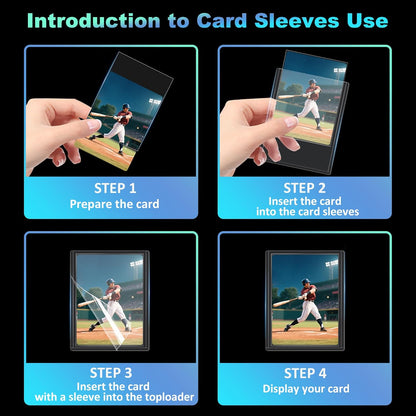 RyshePro 200 Card Sleeves Top Loaders, 35PT Hard Plastic Holder for Baseball, Full UV-Resistant Trading Card Protectors Fit for MTG TCG Game Sports